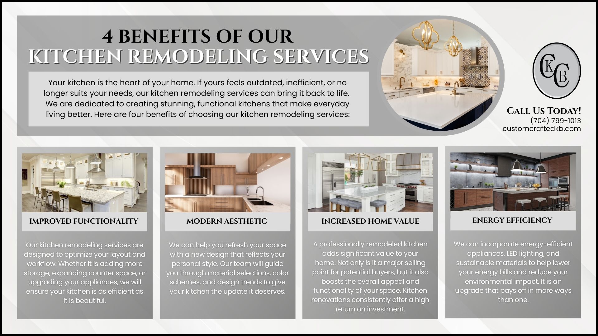 There are many advantages to trusting our team for kitchen remodeling.